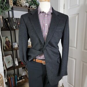 Jos A Bank Men's Sport Coat Blazer Two Button Charcoal Wool Velvet Size 43L